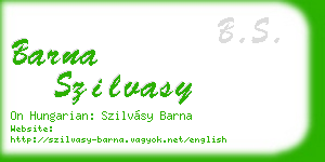barna szilvasy business card